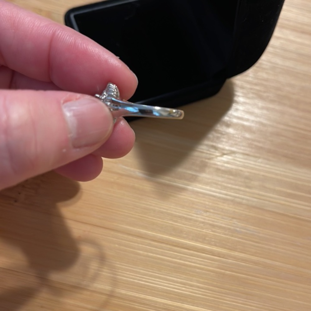 Hallmarked Pt900 natural Sapphire & natural Diamond ring with certificate size 5 - Picture 7 of 14